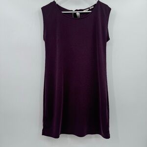 Sigrid Olsen Dress Women Medium Purple T Shirt Sleeveless Tie Back Keyhole Comfy